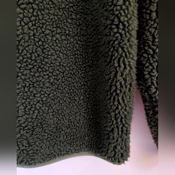 Topo Designs Sherpa Reversible Coat Jacket Zipper Pockets Green - Picture 6 of 12